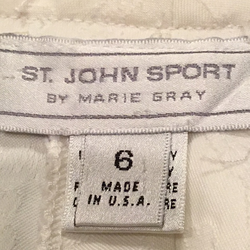 St. John Vintage Off White Paisley Pants - Picture 3 of 7